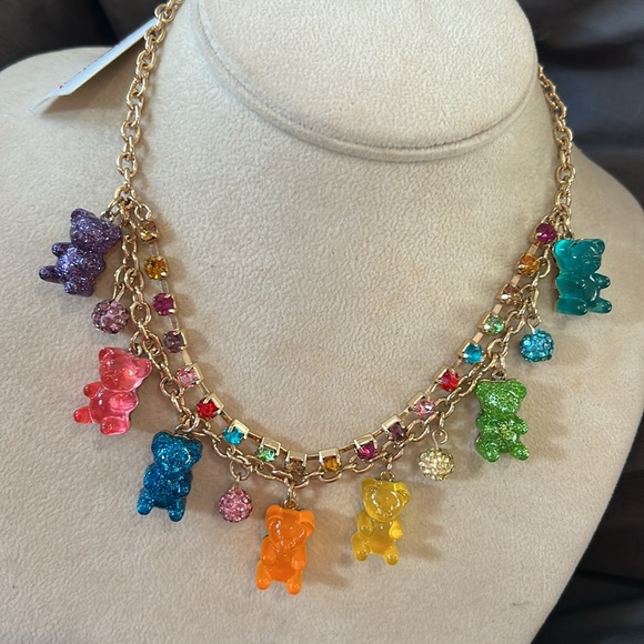Betsey Johnson Colorful Gummy Bears & Crystal Necklace-Boutique - Picture 3 of 8
